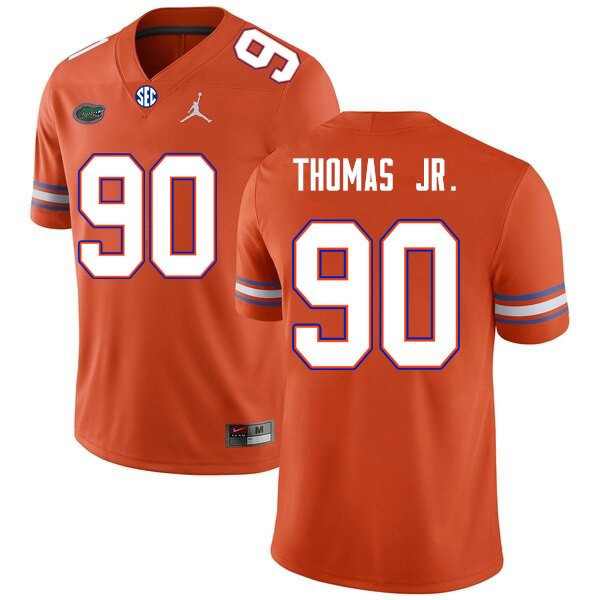 NCAA Florida Gators Chris Thomas Jr. Men's #90 Nike Orange Stitched Authentic College Football Jersey NWD8564YO